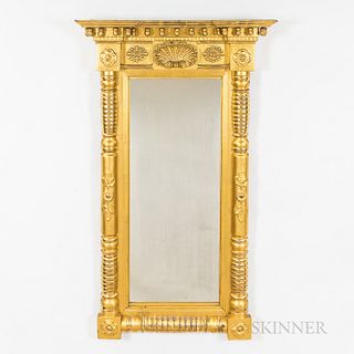 Classical Gilt Split-baluster Tabernacle Mirror, 19th century, ht. 44, wd. 26 in.