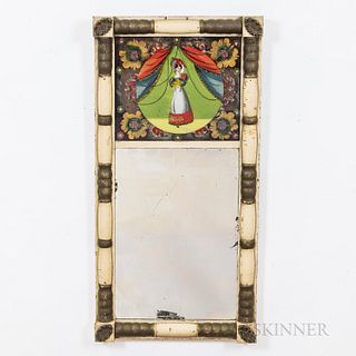 Classical Reverse-painted Tabernacle Mirror, 19th century, ht. 31, wd. 15 1/2 in.