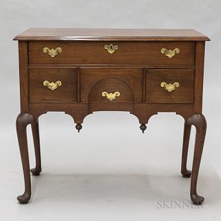 Queen Anne Walnut High Chest Base, (imperfections), ht. 35 1/4, wd. 29, dp. 21 1/2 in.