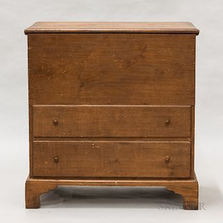 Chippendale Pine Two-drawer Blanket Chest, New England, late 18th century, ht. 39 3/4, wd. 38, dp. 19 in.