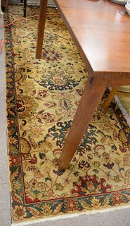 Oriental hall runner, wool with floral design, 3' x 9'7".