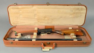 Browning A5 shotgun, 20 gauge semi-automatic in fitted leather case, SN: 115537, book #553.
