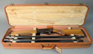 Browning A5 light twelve shotgun, semi-automatic, S, 12 gauge with 2 barrels, N38239 and N54400, in fitted leather case, SN-7G 14543, book #552.