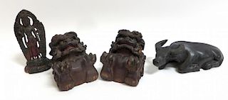 Four Wooden Chinese Carvings