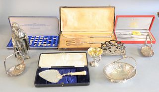 Silver and silver plate, including small ingots, small basket, etc.