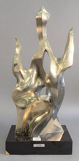 Seymour Meyer (American, 1914-2009), Flame, Mid-century polished bronze, attributed and numbered '1/9' on a plaque on the base, 27 1/2" x 12" x 8".