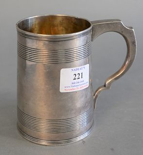 Georgian silver mug, marked 'R.G.', 13.3 t.oz.