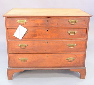 Chippendale chest of four drawers, probably base of chest on chest, c. 1800. ht. 34", wd. 38", dp. 20 1/2". Provenance: The Vincent Family Collection,