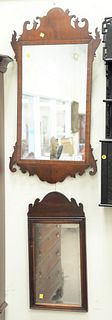 Two mahogany mirrors, Queen Anne mirror along with a Chippendale mahogany inlaid mirror, 35-1/2" x 19". Provenance: The Vincent Family Collection, Fai