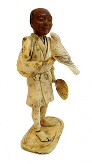 Antique Japanese Ivory Falconer