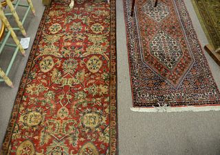 Two Oriental Hall Runners, 2' 7" x 10", 2' 3" x 7' 8".