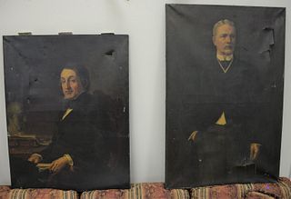 Three piece lot to include, Hermann Hanatschek (Hungarian/American, 1873 - 1963), portrait Reginald Hall Sayre (1859 - 1829), oil on canvas, a signed 