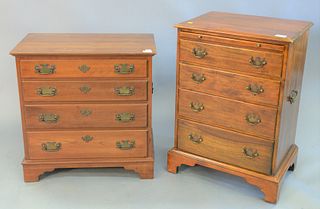 Two small mahogany bachelor chests, four drawer with pull out slide along with cherry Pennsylvania House four drawer. 24" x 24".