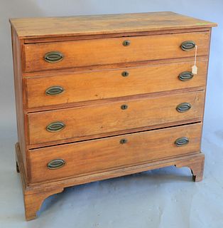 Federal mahogany four drawer chest, bracket feet, 36" high, top 19" x 39".