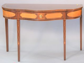 Kindel Winterthur collection mahogany Federal style inlaid console table, 33 1/2" high, top 25 1/2" x 52 1/2".
