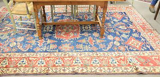 Kazak Oriental room size rug, 7' 9" x 11' 3".