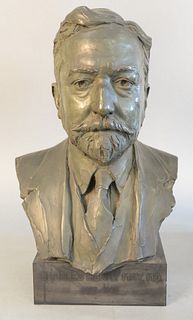 Gleb W Derujinsky (Russian/American, 1888 - 1975), bust of Charles Henry, on slate base, May, 1922, signed and dated on the reverse, cast by Rowan Bro