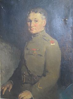 World War I Army USR Military officer portrait, oil on canvas, 30" x 40".