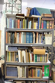 Grouping of approximately thirty boxes of books, furniture and antiques reference guides; artist indexes; auction records; catalog raisonnes and aucti