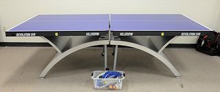 Killerspin Revolution SVR Platinum Blu ping pong table, ht. 30", lg. 108 1/2", wd. 60".