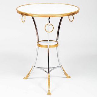 Directoire Style Steel, Gilt-Bronze and Marble GuÃ©ridon, of Recent Manufacture