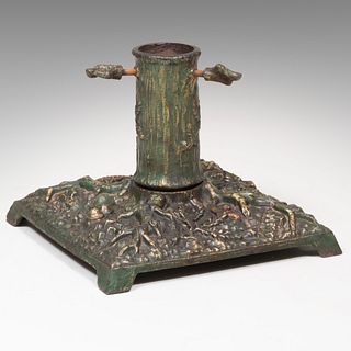 Harz MÃ¤gdesprunger Ironworks German Painted Iron 'Forest Floor' Christmas Tree Stand, Model No. 904-906, Late 19th/Early 20th Century