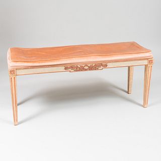 Louis XVI Style Painted and Upholstered Bench