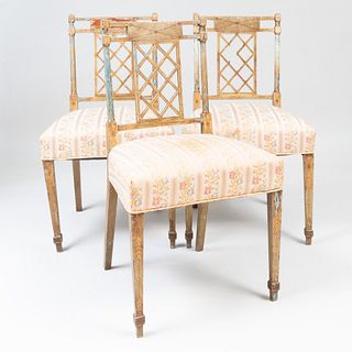 Three George III Style Painted Side Chairs