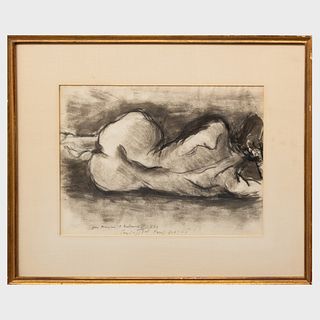 20th Century School: Reclining Nude Seen from Behind