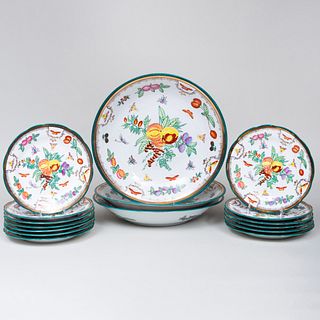 Set of Forty-Two Chinese Export Style Porcelain Plates and Three Circular Chargers