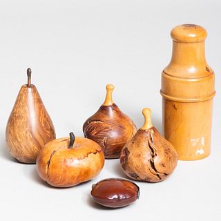 Group of Fruit Form Wood Table Articles