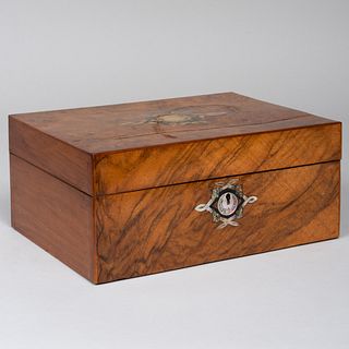 Victorian Mother-of-Pearl Inlaid Walnut Box