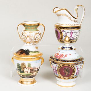 Group of Four English Porcelain Tablewares