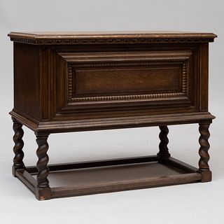 Northern European Carved Oak Chest on Stand