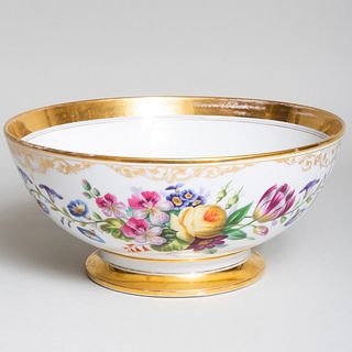 Paris Porcelain Gilt-Decorated Punch Bowl