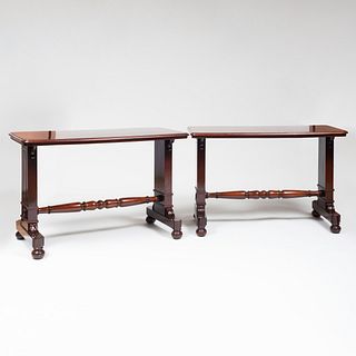 Pair of William IV Carved Mahogany Serving Tables