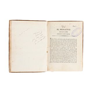 El Redactor Mexicano. Periódico Aventurero. México: Imprenta de D. José María de Benavente, 1814 - 1815. Números 1-29.