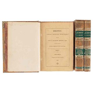 Beristain de Souza, José Mariano. Biblioteca Hispanoamericana Septentrional. Amecameca, 1883. Segunda Edición. Piezas: 3.