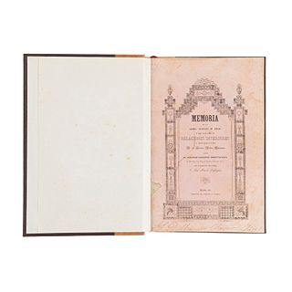 Lafragua, José María. Memoria de la Primera Secretaría de Estado y del Despacho de Relaciones Interiores y Esterioes de... Méx 1847