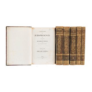 Variedades de Jurisprudencia o Colección de Diversas Piezas Útiles para la Ilustración del Derecho. México, 1851-52. Tomos I-VI. Pzs: 6