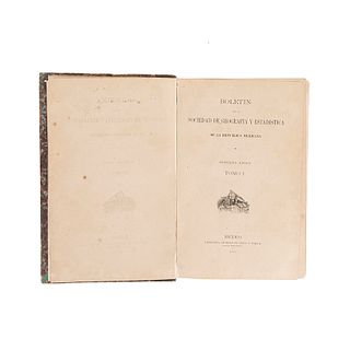 Boletín de la Sociedad de Geografía y Estadística de la República Mexicana. México, 1873. Dos litografías, tres mapas plegados.