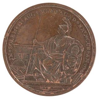 Gil, Jerónimo Antonio. Proclama Conmemorativa de la Inauguración de la Academia de México. México, 1790. Medalla en bronce.