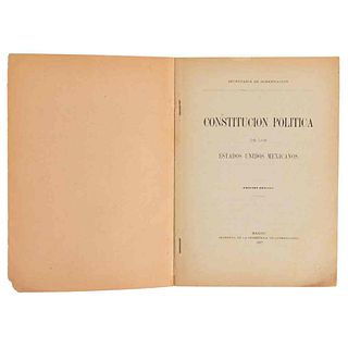 Carranza, Venustiano. Constitución Política de los Estados Unidos Mexicanos. México, 1917. Edición oficial.