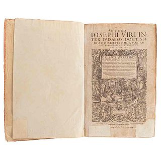 Flavio, Josefo. Opera Iosephi Uiri inter Iudaeos Doctissimi ac Disertissimi... Frankfurt, 1580. Grabados intercalados en texto.