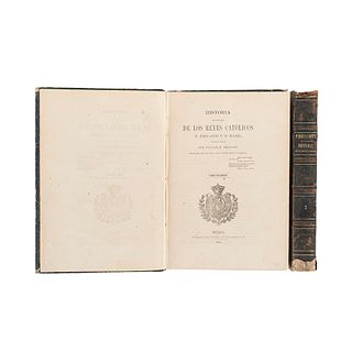 Prescott, William H. Historia del Reinado de los Reyes Católicos D. Fernando y Da. Isabel. México, 1854. 1ra edición mexicana. Pzas: 2.