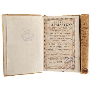 González Dávila, Gil. Teatro Eclesiástico de las Iglesias Metropolitanas...Madrid,1645-47. Dos Ex Libris de Lucas Alaman. Pzs:2