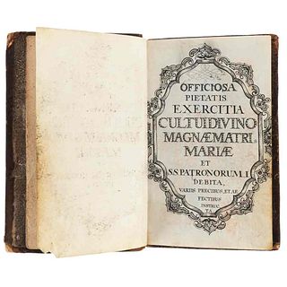 Officiosa Pietatis Exercitia Cultui Divino Magnae Matris Mariae. Siglo XIX. Manuscrito sobre vitela. Ilustrado