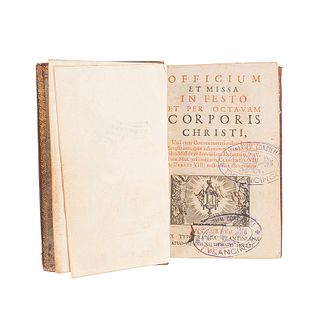 Officium et Missa in Festo et per Octavam Corporis Christi, unà cum Commemorationibus Festorum Simplicium... Antuerpiæ, 1702.