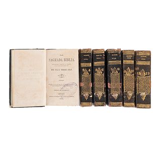 La Sagrada Biblia. México: Imprenta de M. Murgia, 1852. 21 láminas. Piezas: 6.