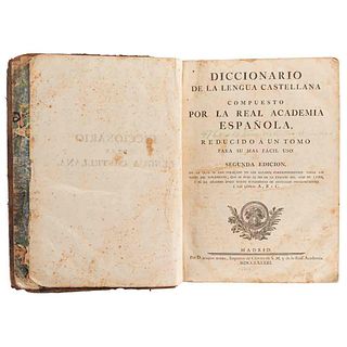 Real Academia Española. Diccionario de la Lengua Castellana. Madrid: Joaquín Ibarra, 1783.
